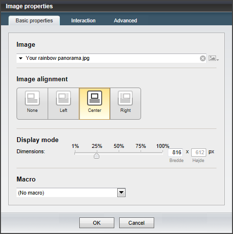 Image properties dialog tab 1